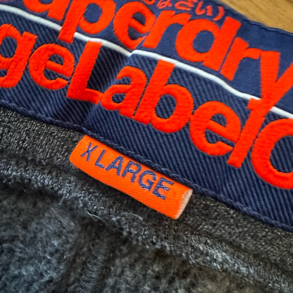 #677 Superdry The Orange Label Gray designer Jogger Pants (NWOT) comfortable - Picture 4 of 13